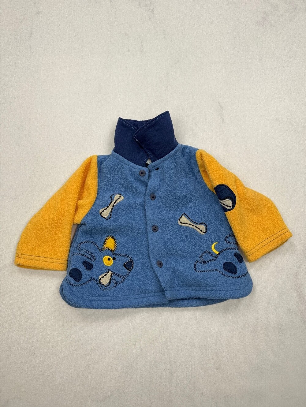 Bright Futures Jacket Blue 90s VTG Button Front - Boys 6-9 Months